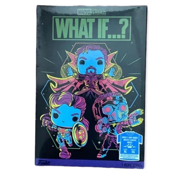 Funko Pop Tees Marvel Studios What If…? Blacklight T-Shirt XL Target Exclusive - Picture 1 of 2